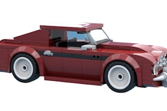 do 3d lego design, lego moc, lego car, lego house 3d model with instruction