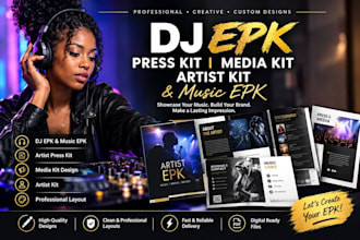 design a dj epk, press kit, media kit and artist kit for musicians