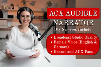 record a professional german voice over or german audiobook narration