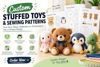 design custom plush toys and sewing patterns