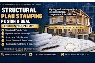 stamp, draw architectural structural engineering mep permit ready engineer stamp