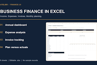 set up an excel finance dashboard and invoice tracker