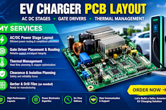 ev charger pcb layout for ac dc stages, gate drivers and thermal management