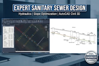 civil engineering, sewer hydraulic, sanitary sewer plan, sewer line permit plan