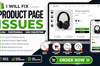 fix shopify product page bugs and functionality errors