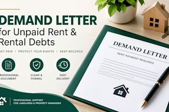 draft a professional demand letter for unpaid rent and rental debts