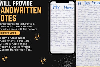 write professional handwritten notes and documents