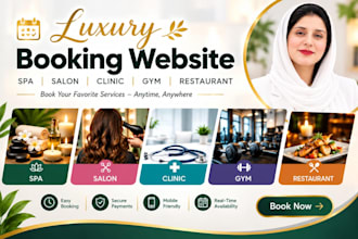 design luxury booking website for salon, spa, clinic, gym, restaurant