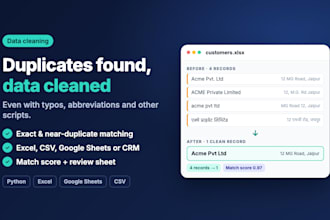 clean your data and remove duplicates from excel, CSV or CRM