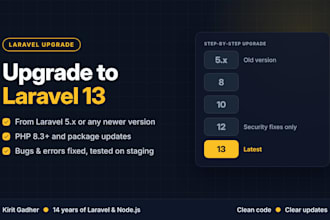 upgrade your laravel app to laravel 13 and fix php bugs and errors