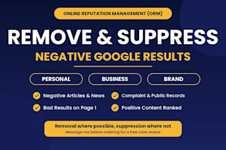 remove negative articles, false news links from google and fix your reputation