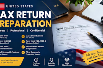 prepare US tax return, 1040, 1040nr, tax filing assistance