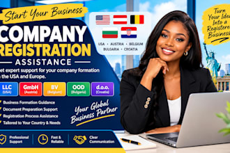 setup company registration usa austria belgium gmbh bv bulgaria ood croatia doo