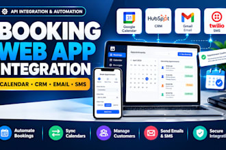 integrate booking web apps with CRM, google calendar, email and SMS apis