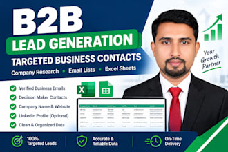 build targeted bussiness lead generation, contact list and verified emails