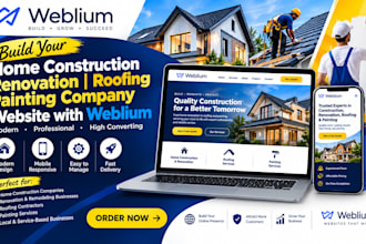 build weblium home construction renovation roofing painting company website