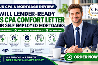 lender ready US CPA comfort letter for self employed mortgages