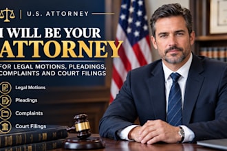 draft civil complaints, lawsuit, pleadings and motions as a us attorney