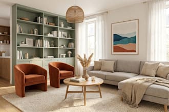 do modern living room and bedroom interior design decorating with shopping list