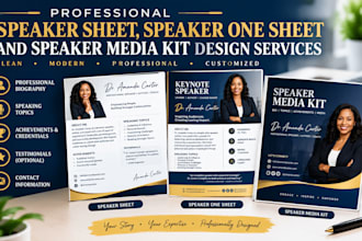 do professional speaker sheet speaker media kit design speaker one sheet