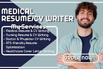 write a medical resume, nursing CV, doctor CV, healthcare cover letter, actor cv