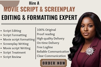 edit and professionally format your screenplay movie script tv and web series