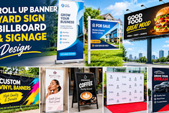 design billboard, vinyl banner, signage, yard sign, street signboard, backdrop