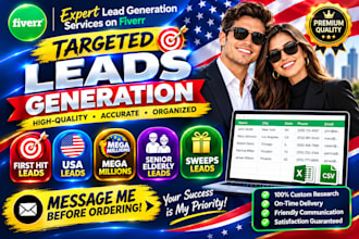 give first hit leads, usa leads, mega million, senior elderly leads,sweeps leads