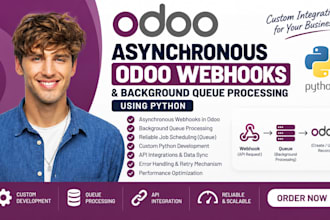 build asynchronous odoo webhooks and background queue processing using python