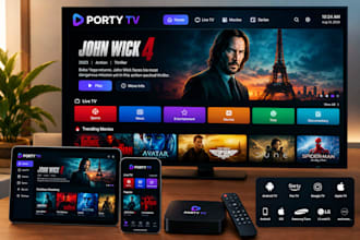 develop a custom iptv app for android TV, smart TV, mobile and streaming