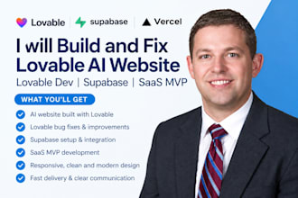 build and fix lovable ai website, lovable dev, supabase, saas mvp