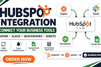 connect hubspot CRM to zapier slack quickbooks google sheets