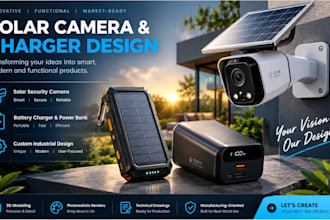 design solar security cameras, battery chargers, and electronic products
