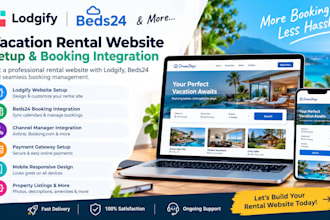lodgify beds24 booking integration car property rental website setup vacation