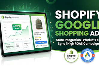 setup and manage google shopping ads for shopify store,  shopping ads, gmc