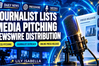 provide journalist lists, media pitching and online newswire distribution