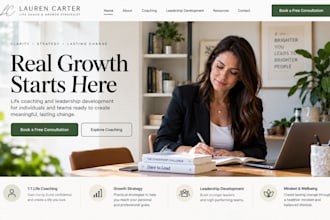 build wix life coach website growth strategist leadership development website