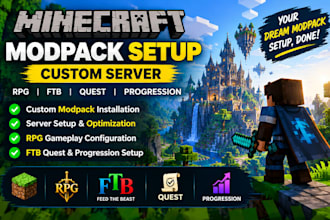 create fix custom minecraft modpack setup server with rpg ftb quest progression