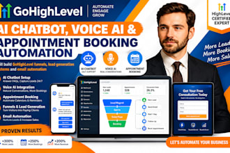 setup gohighlevel ai chatbot, voice ai and appointment booking automation