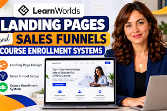 build learnworlds landing pages, sales funnels and course enrollment systems