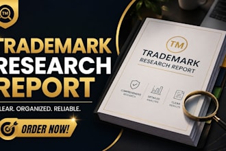 organize trademark search results into a professional research report