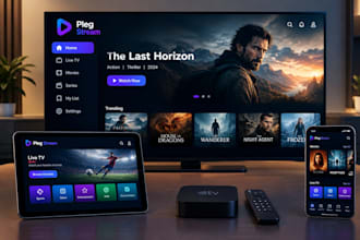 develop iptv app samsung tizen lgtv apple tv ios iptv app with admin panel