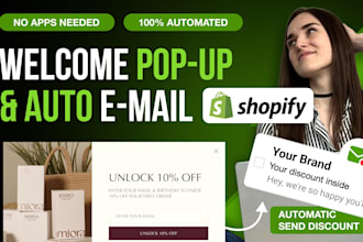 create a shopify welcome popup and automated discount email