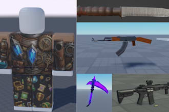 create custom roblox 3d models game assets props optimized ugc items