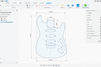 create guitar cnc templates technical drawings for accurate guitar manufacturing