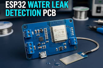 design esp32 pcb for wireless water leak detection systems