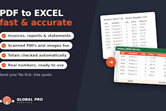 convert PDF to excel with accurate tables and verified totals