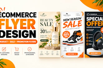design ecommerce flyer and promotional flyer for online stores shopify flyer