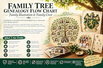 family tree genealogy flow chart family illustration family crest