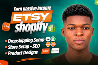 setup profitable etsy shopify print on demand dropshipping store to boost sales